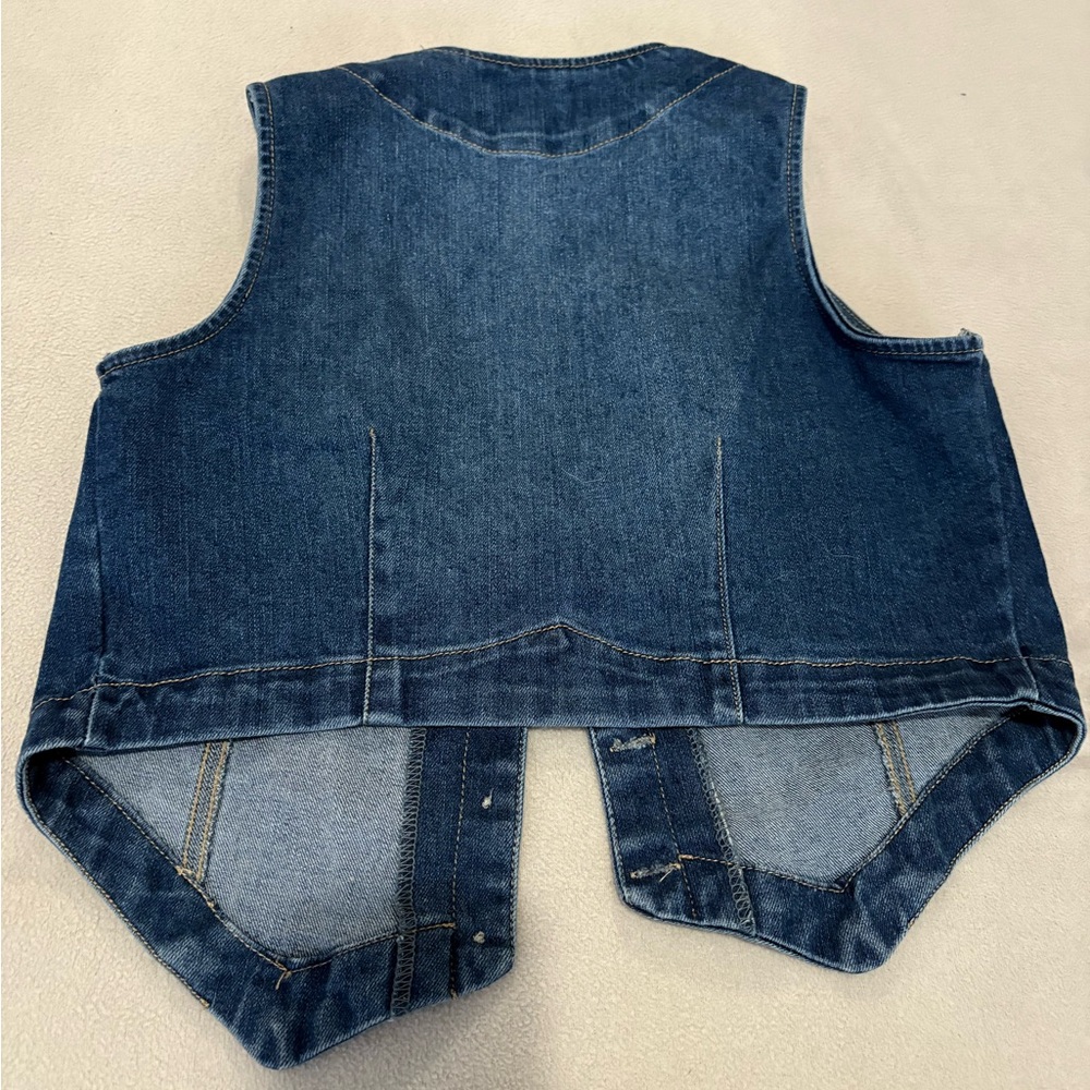 MADDEN NYC Denim Button-Up Tank Top Vest - Picture 2 of 4